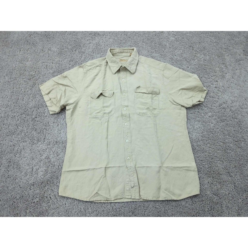 Natural Blue by Visitor Button Up Shirt Mens‎ XL Short Sleeve 55% Linen Casual